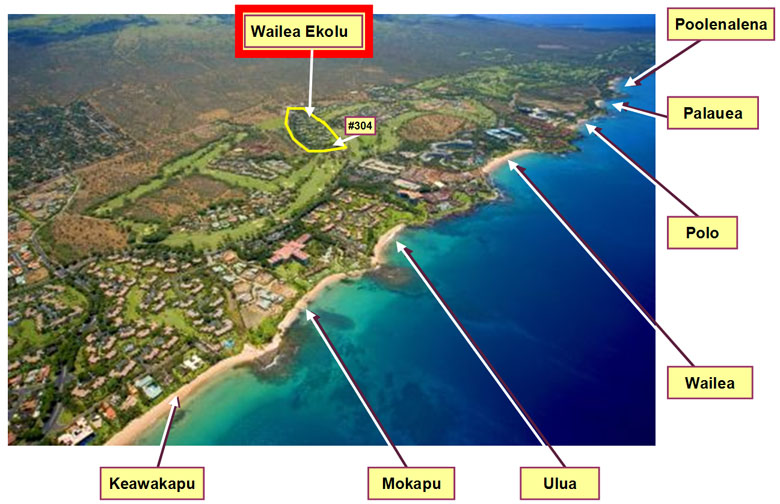 Wailea and Makena beaches aerial photo guide