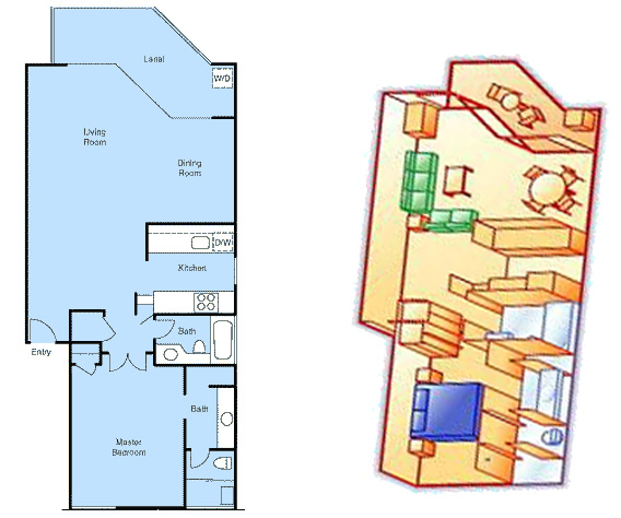 The Palms at Wailea Unit 901 3D architectural plan